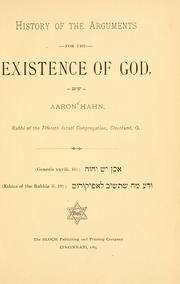 Cover of: History of the arguments for the existence of God by Aaron Hahn