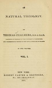 Cover of: On natural theology by Thomas Chalmers