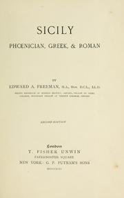 Cover of: Sicily by Edward Augustus Freeman