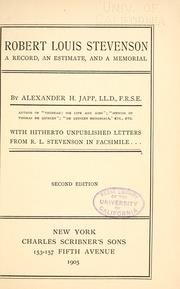 Cover of: Robert Louis Stevenson by Alexander H. Japp