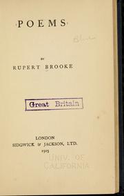 Cover of: Poems by Brooke, Rupert