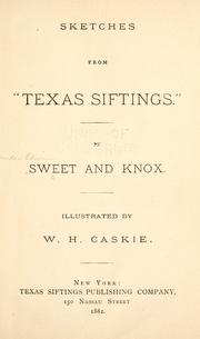 Cover of: Sketches from "Texas siftings."