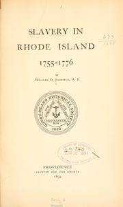 Cover of: Slavery in Rhode Island. by W. D. Johnston