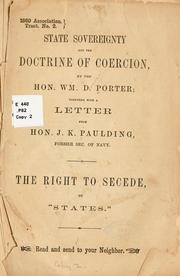 State sovereignty and the doctrine of coercion by Porter, William Dennison