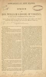 Cover of: Admission of new states.