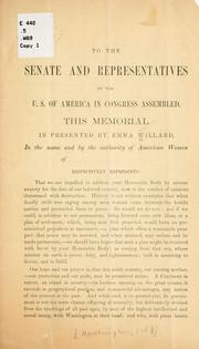 Cover of: To the Senate and representatives of the U. S. of America in Congress assembled.