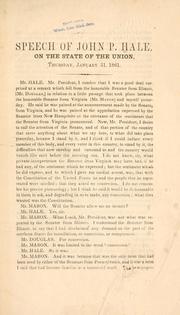 Cover of: Speech of John P. Hale by Hale, John P.