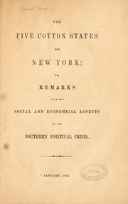 Cover of: The five cotton state and New York