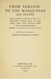 Cover of: From Saranac to the Marquesas and beyond by Stevenson, M. I.