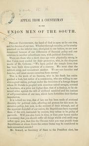 Cover of: Appeal from a countryman to the union men of the South. by R. H. Howe