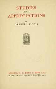 Cover of: Studies and appreciations by Darrell Figgis, Darrell Figgis