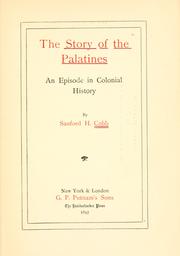 Cover of: The story of the Palatines. by Cobb, Sanford Hoadley