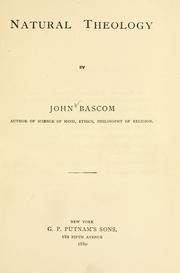 Cover of: Natural theology by Bascom, John
