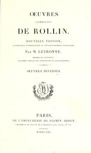 Cover of: OEuvres complètes by Charles Rollin, Charles Rollin