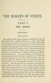 Cover of: The makers of Venice, doges, conquerors, painters, and men of letters by Margaret Oliphant