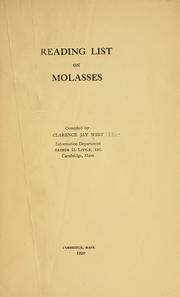 Cover of: Reading list on molasses by Clarence J. West