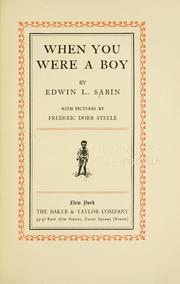 Cover of: When you were a boy