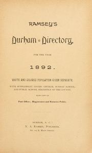 Cover of: Ramsey's Durham directory, for the year 1892. by 