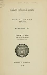 Cover of: Charter, constitution, by-laws, membership list, annual report