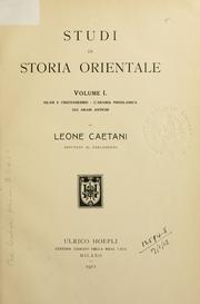 Cover of: Studi di storia orientale.