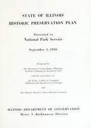State of Illinois historic preservation plan by Illinois. Dept. of Conservation. Division of Long Range Planning. Systems Planning & Research Unit.
