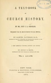 Cover of: A text-book of church history