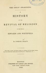 Cover of: great awakening: a history of the revival of religion in the time of Edwards and Whitefield.