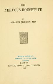 Cover of: The nervous housewife by Abraham Myerson
