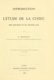 Cover of: Introduction ©Ła l'©Øetude de la chimie, des anciens et du moyen ©Đage