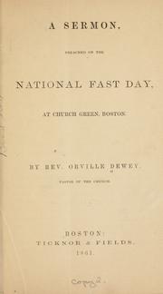 Cover of: sermon, preached on the national Fast day: at Church green, Boston.