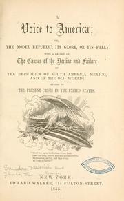 Cover of: A voice to America by Saunders, Frederick