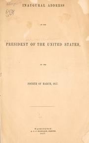 Cover of: Inaugural address of the President of the United States, on the fourth of March, 1857.