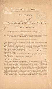 Election of speaker by Pennington, Alexander Cummings Macwhorter