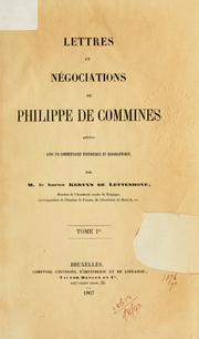 Cover of: Lettres et négociations de Philippe de Commines