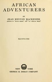 Cover of: African adventurers by Jean Kenyon Mackenzie, Jean Kenyon Mackenzie