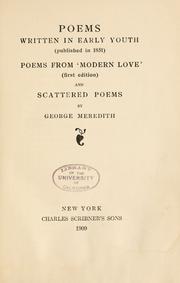 Cover of: Poems, written in early youth: (published in 1851) : poems from 'Modern Love' (first edition) and scattered poems