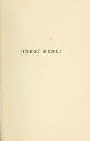 Cover of: Herbert Spencer: an estimate and review