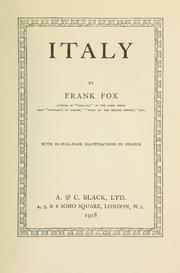 Cover of: Italy by Fox, Frank