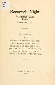 Cover of: Roosevelt night, Middlesex club, Boston by Middlesex club, Boston