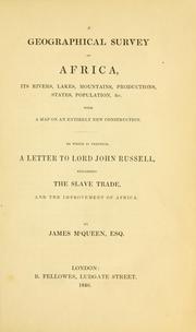 Cover of: A geographical survey of Africa by James MacQueen