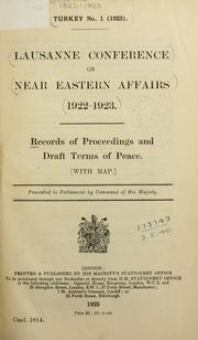 Cover of: Records of Proceedings and draft Terms of peace by Conference on Near Eastern Affairs Lausanne 1922-1923