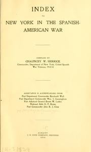 Cover of: Index to New York in the Spanish-American war by New York (State). Adjutant General's Office.
