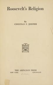 Cover of: Roosevelt's religion