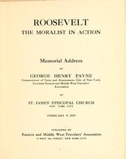 Cover of: Roosevelt the moralist in action.