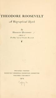 Cover of: Theodore Roosevelt by Hermann Hagedorn