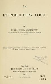 Cover of: An introductory logic by James Edwin Creighton, James Edwin Creighton