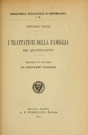 I trattatisti della famiglia nel Quattrocento by Vittorio Lugli