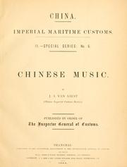 Chinese music by J. A. Van Aalst