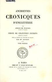 Cover of: Anchiennes cronicques d'Engleterre