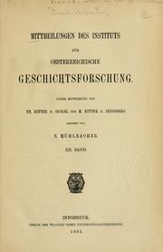 Cover of: Mitteilungen des Instituts f©·ur ©·Osterreichische Geschichtsforschun by 